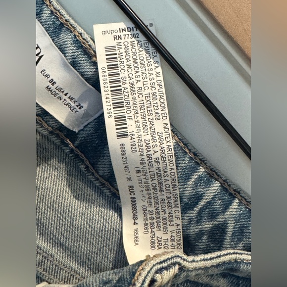 Zara Women's Hi-Rise Straight Leg Jeans-Blue Size 4 - Picture 4 of 6